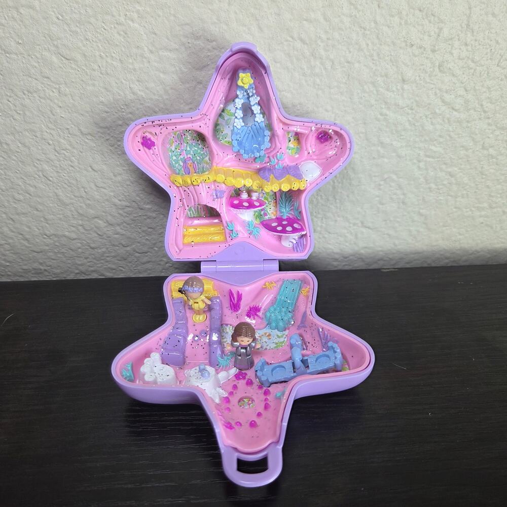 Vintage 1992 Blue Bird Toys BBT Polly Pocket Fairy Fantasy Compact + 2 Dolls